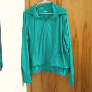 Avia women's green rain hoodie size XXL windbreaker waterproof front pocket